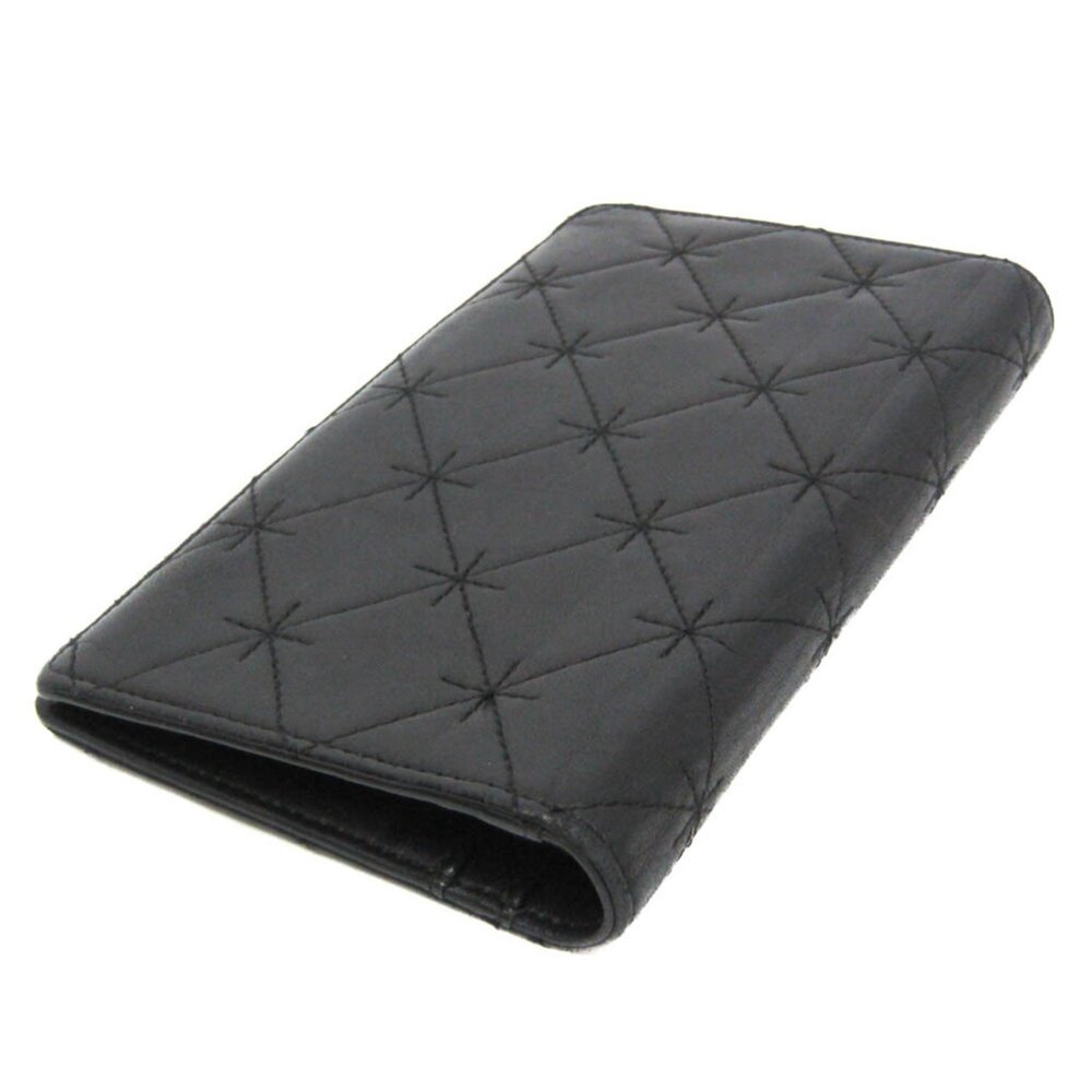 CHANEL Authentic Black Lambskin Leather Logo Wallet - Picture 3 of 16
